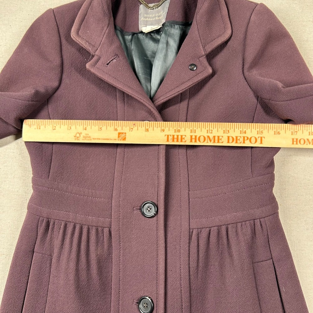 J. Crew Coat Double Cloth Sz 2 Manifattura di Carmignano Dark Pink Purple - Picture 7 of 10
